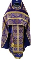 Combined Vestment Made of Purple Brocade with Embroidered Epitrachelion Fabric "Flory Cross" Embroidery "New Pattern"
