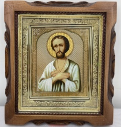 Icon of Alexius, the Man of God (yellow background) 19x17