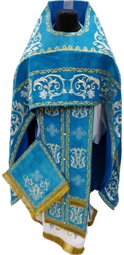 Priest Vestments, Embroidered on Velvet, Embroidered Center with Icons, Embroidered Galloon