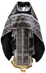 Priest Vestments Combined Brocade “Bethlehem Cross” with Embroidered Epitrachelion, Embroidery “Rose”