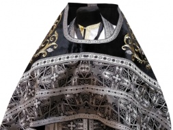 Priest Vestments Combined Brocade “Bethlehem Cross” with Embroidered Epitrachelion, Embroidery “Rose”