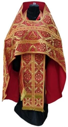 Priest Vestments, Brocade "Paschal Cross" with Sewn Galloon