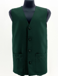 Vest with Embroidery, Gabardine Fabric