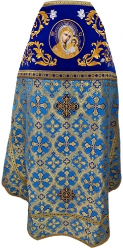 Priest Vestments Combined from Brocade "Kyiv Cross" with Embroidered Epitrachelion, Embroidery "Rose"