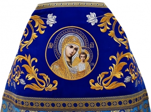 Priest Vestments Combined from Brocade "Kyiv Cross" with Embroidered Epitrachelion, Embroidery "Rose"