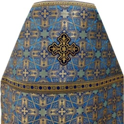 Priest Vestments, Brocade "Bethlehem Cross" with Sewn Braid