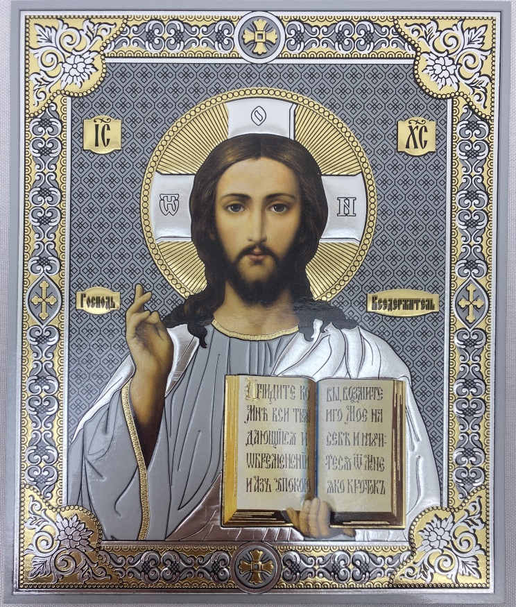 Icon of the Savior (gray background) 18х15