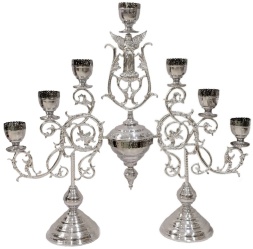 Seven-Branched Altar Candleholder (Angel, Aluminum) No. 2 – 2