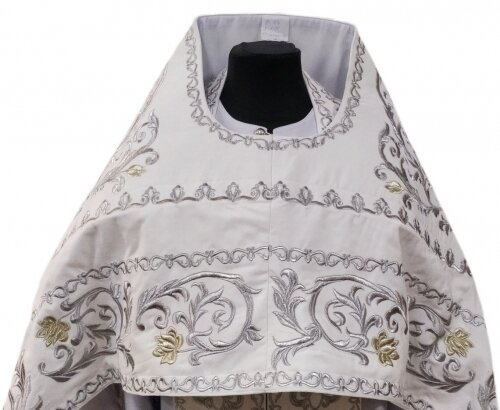 Priest Vestments, Embroidered Velvet, Embroidered Center, with Embroidered Galloon