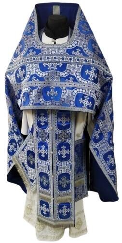 Priest Vestments, Brocade "Royal Cross" with Sewn Galloon