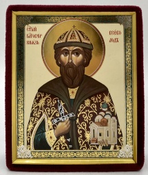 Icon of Saint Prince Vsevolod of Pskov 15×12