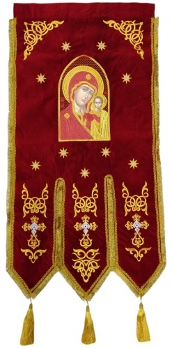 Embroidered Gonfalons (pair), embroidery "star"