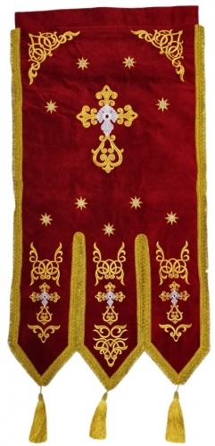 Embroidered Gonfalons (pair), embroidery "star"