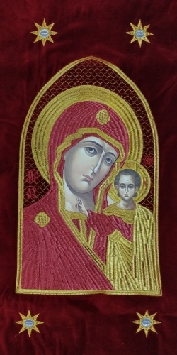 Embroidered Gonfalons (pair), embroidery "star"