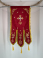 Embroidered Gonfalons (pair), embroidery "star"