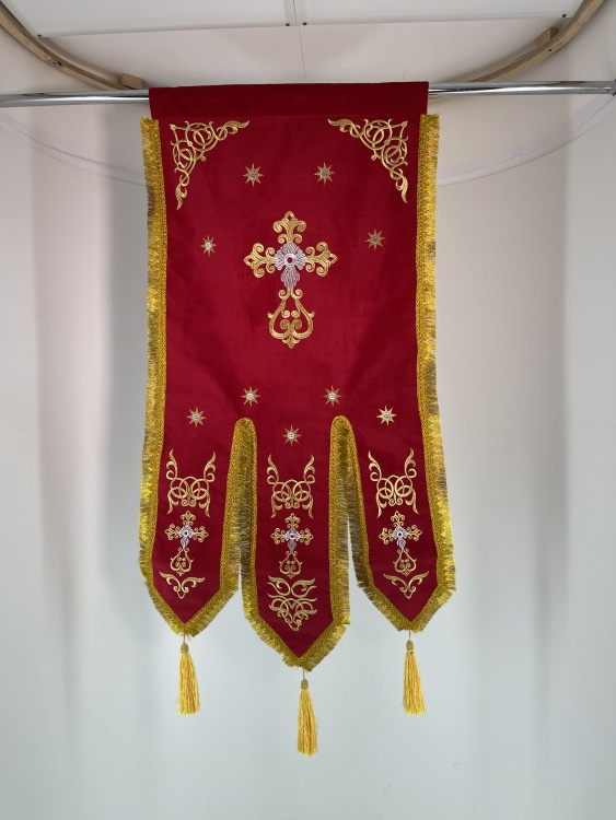 Embroidered Gonfalons (pair), embroidery "star"