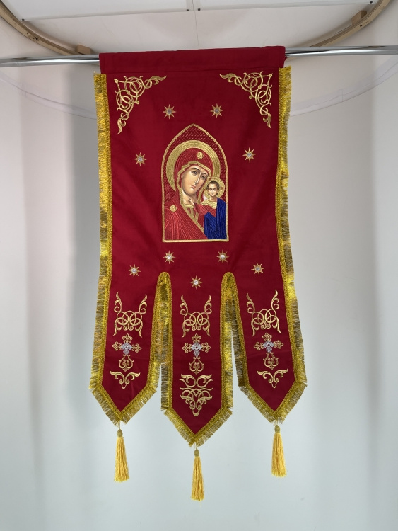 Embroidered Gonfalons (pair), embroidery "star"