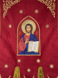 Embroidered Gonfalons (pair), embroidery "star"