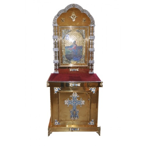 Sacrificial Kiot (Large Cross), with Two Columns, with Icon 80×70 (Height 98.5–220 cm)