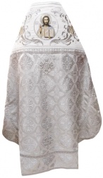 Priest Vestments Combined from Brocade "Florovsky Cross", with Embroidered Epitrachelion, Embroidery "New Embroidery"
