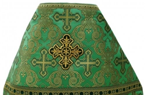 Priest Vestments, Brocade "Openwork Cross" with Sewn Braid