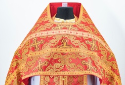 Priest Vestments, Brocade "Openwork Cross" with Sewn Braid