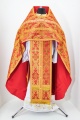 Priest Vestments, Brocade "Openwork Cross" with Sewn Braid