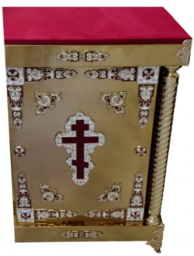 Sacrificial kiot (small cross), with three columns, with icon 110×70, height 98.5-220 cm