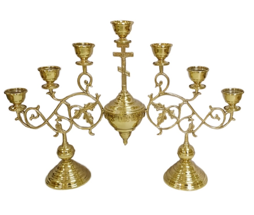 Seven-Branched Altar Candlestick No. 1 – 1 (Cross, Latin) 83×59