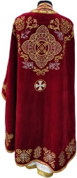 Priest Vestments, Greek Style, Embroidered on Velvet with Sewn Galloon