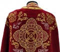Priest Vestments, Greek Style, Embroidered on Velvet with Sewn Galloon
