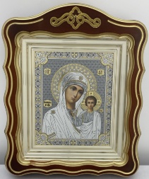 Icons "Wedding Couple" lithography gray, box, gold-plated 30x24 cm