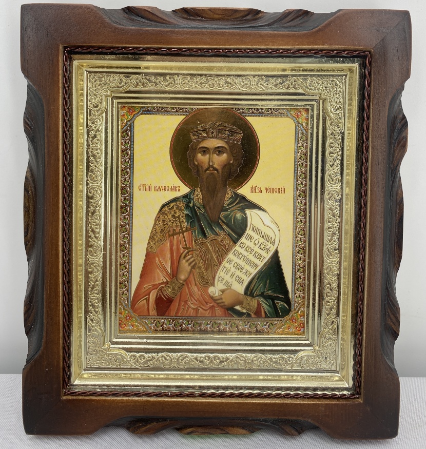 Icon of Saint Prince Vyacheslav of Bohemia 19x17