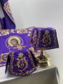 Priest Vestments, Embroidered on Brocade, Embroidered Center, with Embroidered Galloon