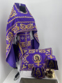 Priest Vestments, Embroidered on Brocade, Embroidered Center, with Embroidered Galloon
