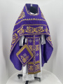 Priest Vestments, Embroidered on Brocade, Embroidered Center, with Embroidered Galloon