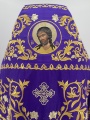Priest Vestments, Embroidered on Brocade, Embroidered Center, with Embroidered Galloon