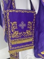 Priest Vestments, Embroidered on Brocade, Embroidered Center, with Embroidered Galloon