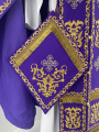 Priest Vestments, Embroidered on Brocade, Embroidered Center, with Embroidered Galloon