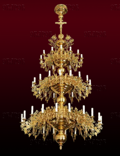 Chandelier, 3 tiers, 52 candles (No. 34)