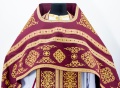Priest Vestment Embroidered on Gabardine, "Circle" Embroidery with Sewn-On Galloon