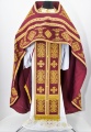 Priest Vestment Embroidered on Gabardine, "Circle" Embroidery with Sewn-On Galloon