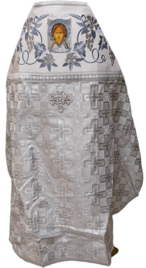 Combined Vestments for Priest Made of Brocade with Embroidered Epitrachelion Fabric "Patriarchal Cross" Embroidery "Lily"