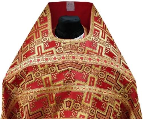 Priest Vestments, Brocade "Lavra Cross" with Sewn-on Galloon