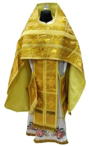Priest Vestments, Brocade "Lavra Cross" with Sewn-on Galloon
