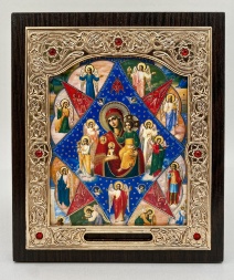 Icon "The Burning Bush" (blue background) 15x18