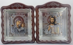 Icons "Wedding Couple" litographed, embossed, silver-plated, 30x24cm