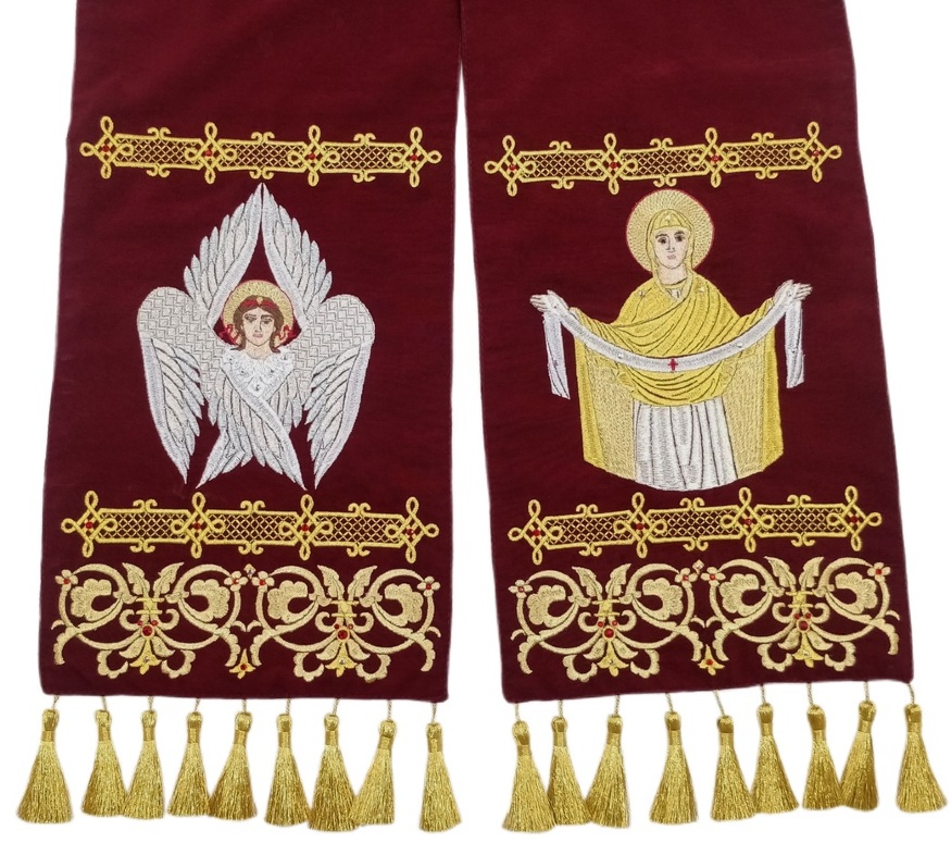 Bookmark with the Icon of the Protection of the Most Holy Theotokos and Angel