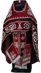Priest Vestments, Embroidered on Velvet, Embroidered Center with Icons, with Embroidered Galloon