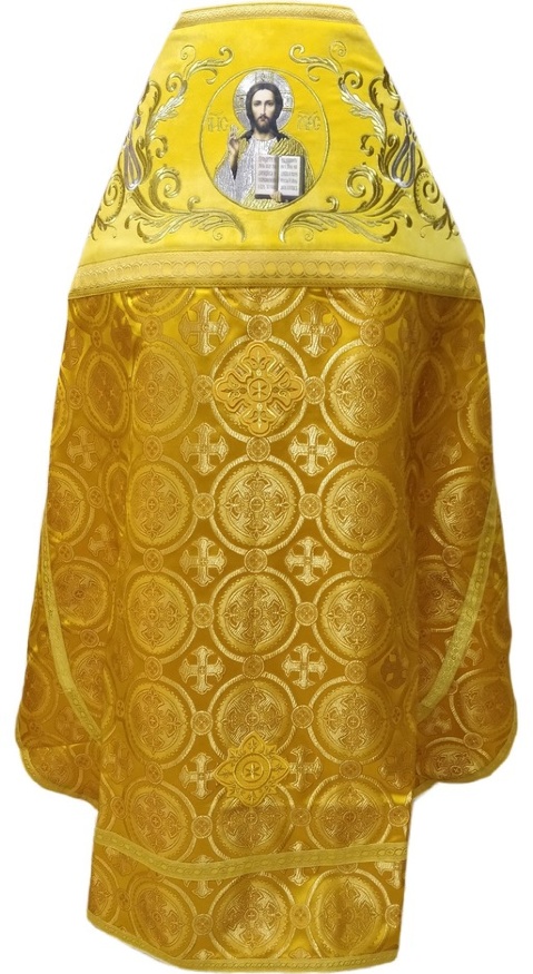 Priest Vestment Combined Brocade "Kyiv Cross" with Embroidered Epitrachelion, Embroidery "New Embroidery"